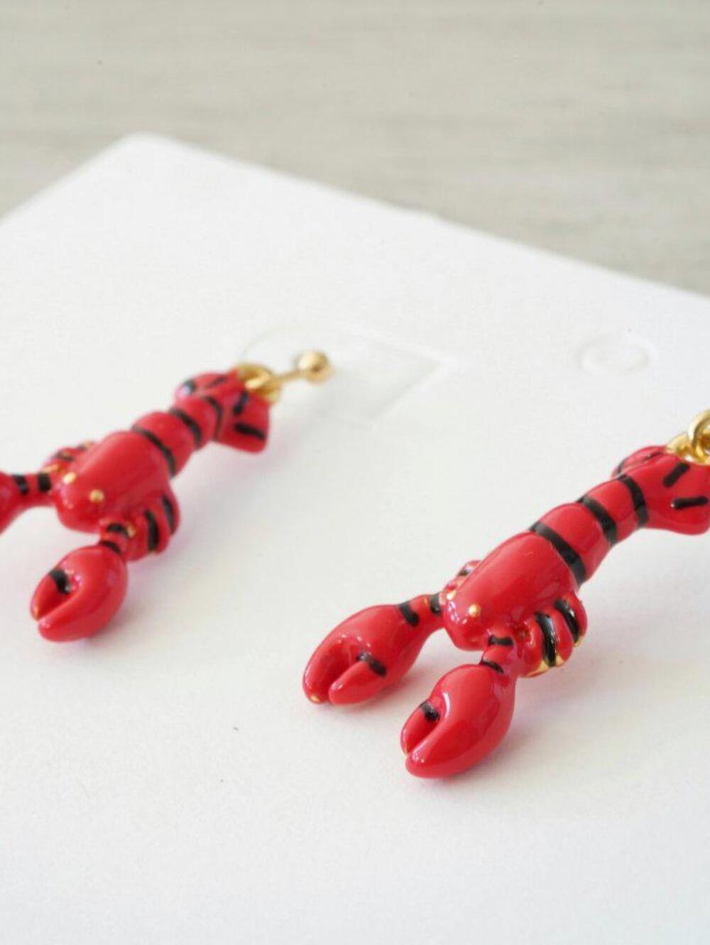 Enamel Lobster Drop Earrings NEW